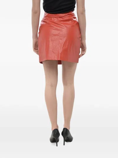 Dsquared2 Wrap-style Draped Mini Skirt In Burgundy