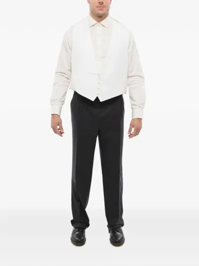 Corneliani Single-breasted Embroidered Waistcoat In White