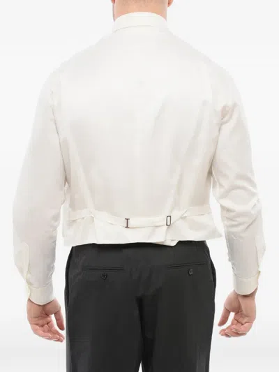Corneliani Single-breasted Embroidered Waistcoat In White