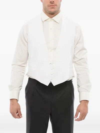 Corneliani Single-breasted Embroidered Waistcoat In White