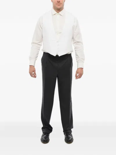 Corneliani Single-breasted Embroidered Waistcoat In White