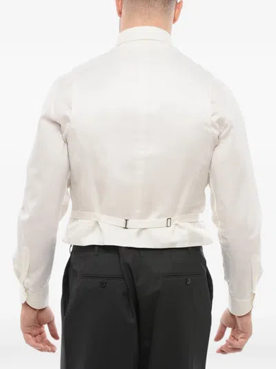 Corneliani Single-breasted Embroidered Waistcoat In White
