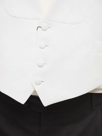 Corneliani Single-breasted Embroidered Waistcoat In White