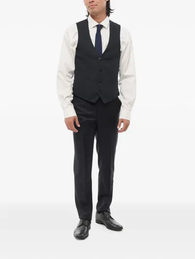 Corneliani Silk Four-button Waistcoat In Black