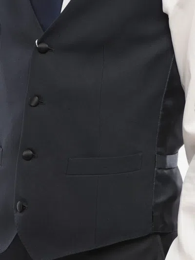 Corneliani Silk Four-button Waistcoat In Black
