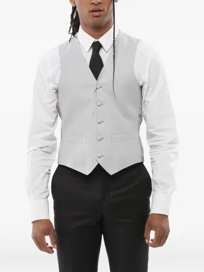 Corneliani Button-up Wool Waistcoat In Gray
