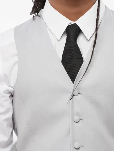 Corneliani Button-up Wool Waistcoat In Gray