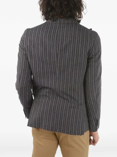 Corneliani Striped Blazer In 블루