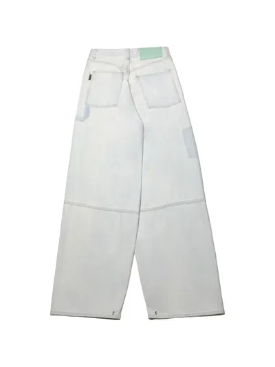 Haikure Patchwork Rivet-embellished Jeans In White
