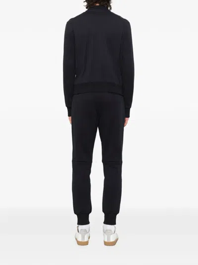 Juunj Leather-patch Bomber Jacket In Blue