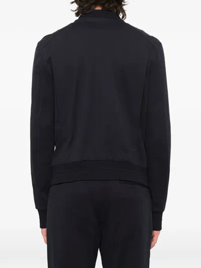 Juunj Leather-patch Bomber Jacket In Blue