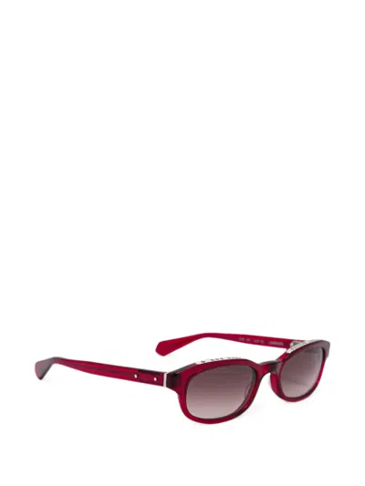 Chrome Hearts 로라이더 직사각 프레임 선글라스 In Red