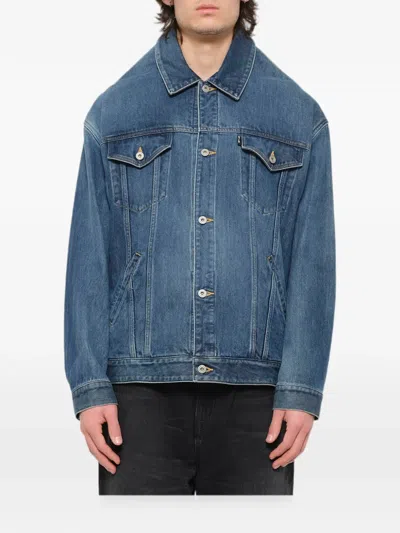 Doublet Distorted Cutting Denim Jacket In Blue