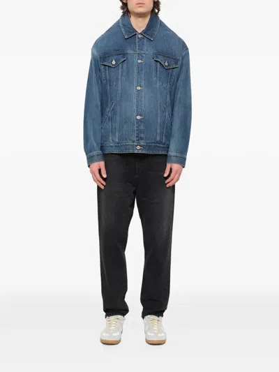 Doublet Distorted Cutting Denim Jacket In Blue