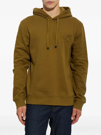 Etro Pegaso-embroidered Drawstring Hoodie In Multi
