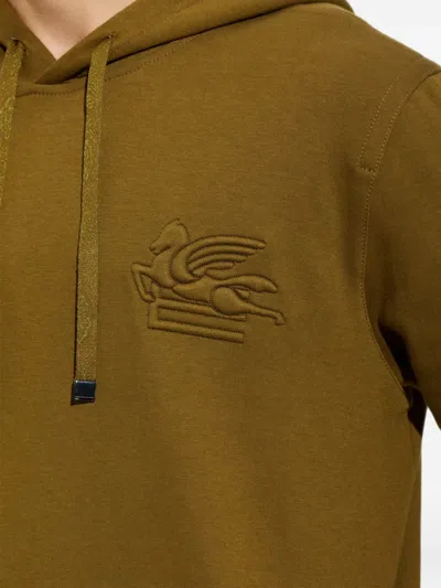 Etro Pegaso-embroidered Drawstring Hoodie In Multi