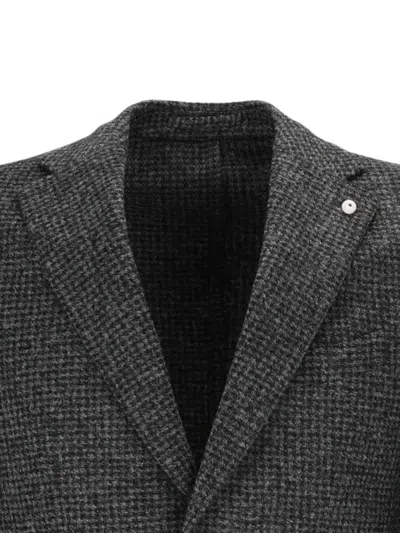 HOUNDSTOOTH-PATTERN SINGLE-BREASTED BLAZER