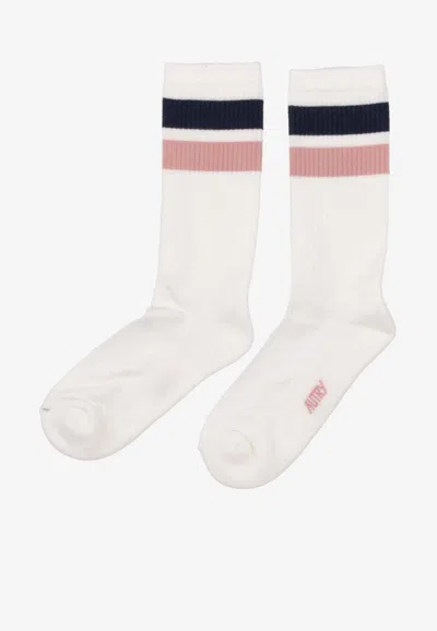 Autry Striped Jacquard Knit Socks In Multi