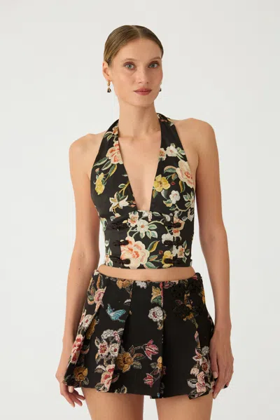 Sau Lee Elena Satin Top In Multi