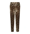 DOLCE & GABBANA Leopard Print Slim Denim Trousers