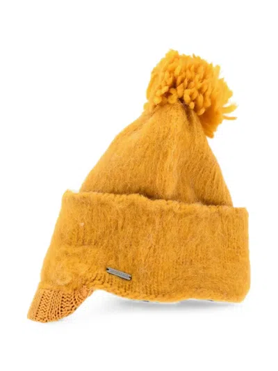 Dsquared2 Women Yellow Solid Beanie Cap In Yellow
