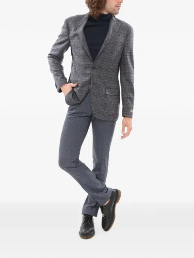 Corneliani Nino Danieli Checked Blazer In Blue