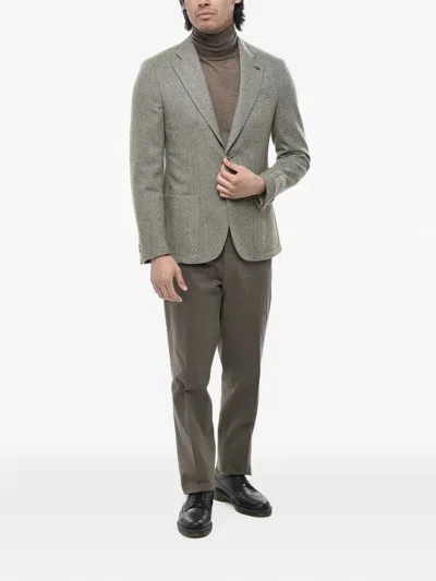 Corneliani Single-breasted Wool-blend Jacket In Multi