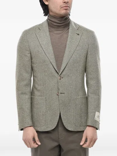 Corneliani Single-breasted Wool-blend Jacket In Multi
