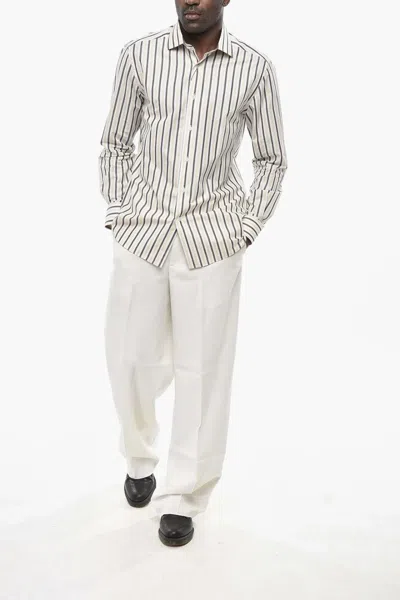 Corneliani Striped Shirt In White