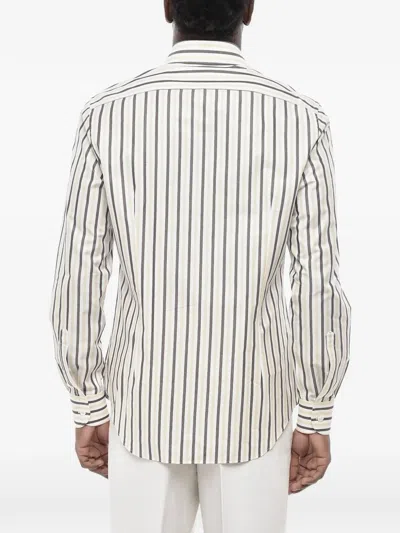 Corneliani Striped Shirt In White