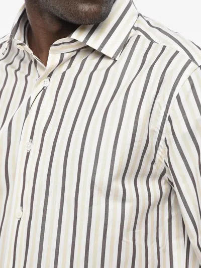 Corneliani Striped Shirt In White