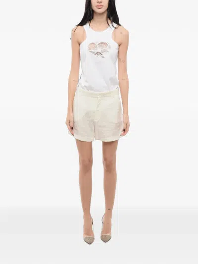 Super Blond Belt-loop Shorts In White