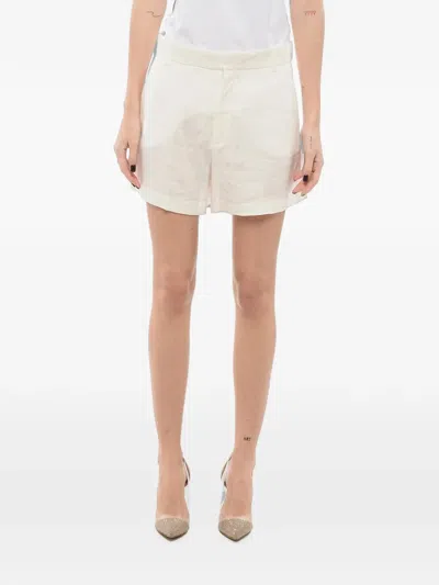 Super Blond Belt-loop Shorts In White