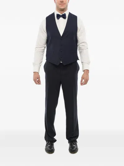 Corneliani Four-button Blue Vest In Blue