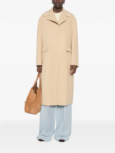 Ermanno Scervino Single-breasted Flap-pocket Coat In Neutral
