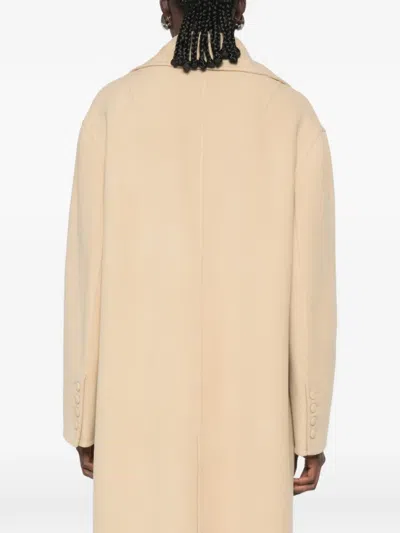 Ermanno Scervino Single-breasted Flap-pocket Coat In Neutral