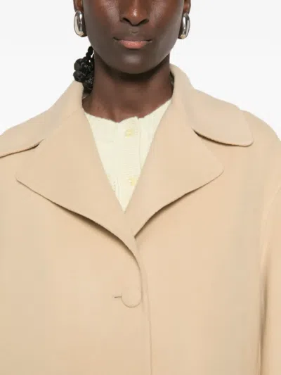 Ermanno Scervino Single-breasted Flap-pocket Coat In Neutral