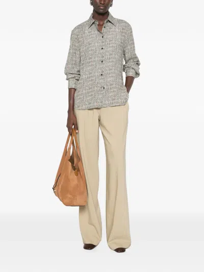 Ermanno Scervino Herringbone-pattern Shirt In Gray