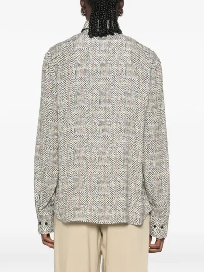 Ermanno Scervino Herringbone-pattern Shirt In Gray