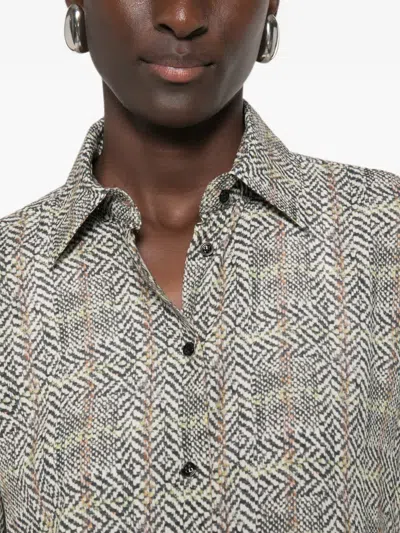 Ermanno Scervino Herringbone-pattern Shirt In Gray