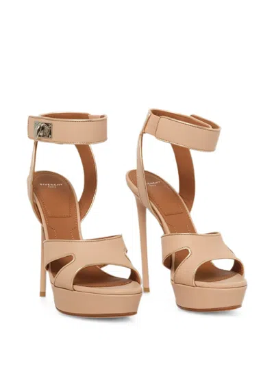 Givenchy Shark Lock Platform Pumps In Nude