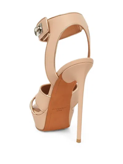 Givenchy Shark Lock Platform Pumps In Nude