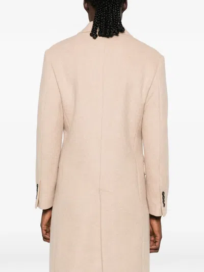 Eraldo Double-breasted Peaked-lapel Coat In Brown