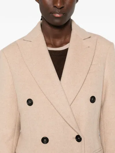 Eraldo Double-breasted Peaked-lapel Coat In Brown