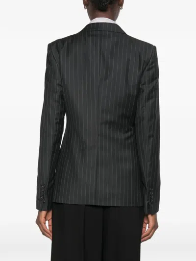 Tom Ford Pinstripe-pattern Single-breasted Blazer In Black