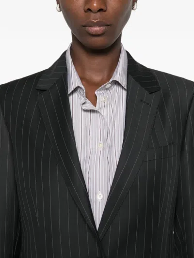 Tom Ford Pinstripe-pattern Single-breasted Blazer In Black