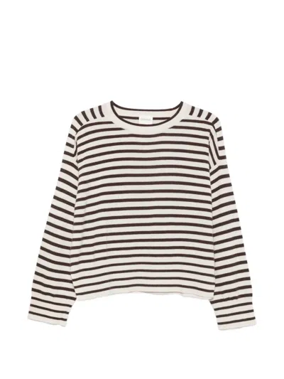 Closed Horizontal-stripe Long-sleeve T-shirt In Multi
