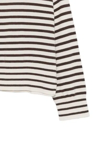 Closed Horizontal-stripe Long-sleeve T-shirt In Multi
