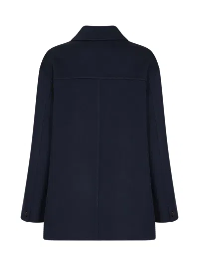 Max Mara Smmgiugno Button-fastening Jacket In Blue