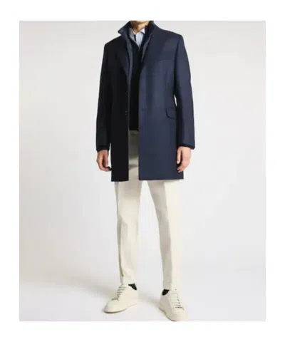 Fay Tailored Inner Down Jacket Three-button Coat In Blue